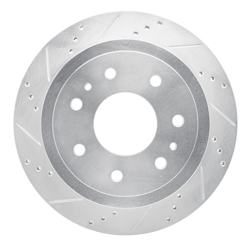 Ford F-150 Brake Rotor (1) - Rear Left - R1 Concepts - Drilled & Slotted - Silver - `04-`11